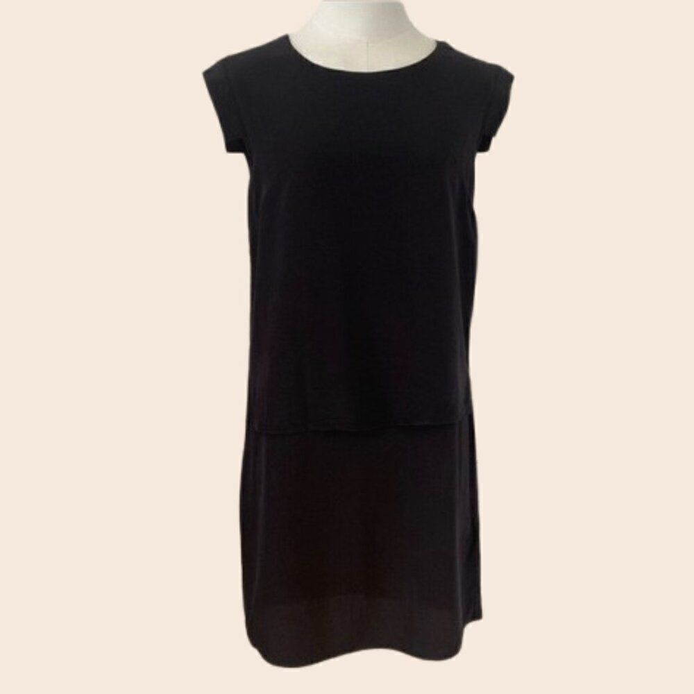 AllSaints Black Silk Flowy Mini Dress Size 2